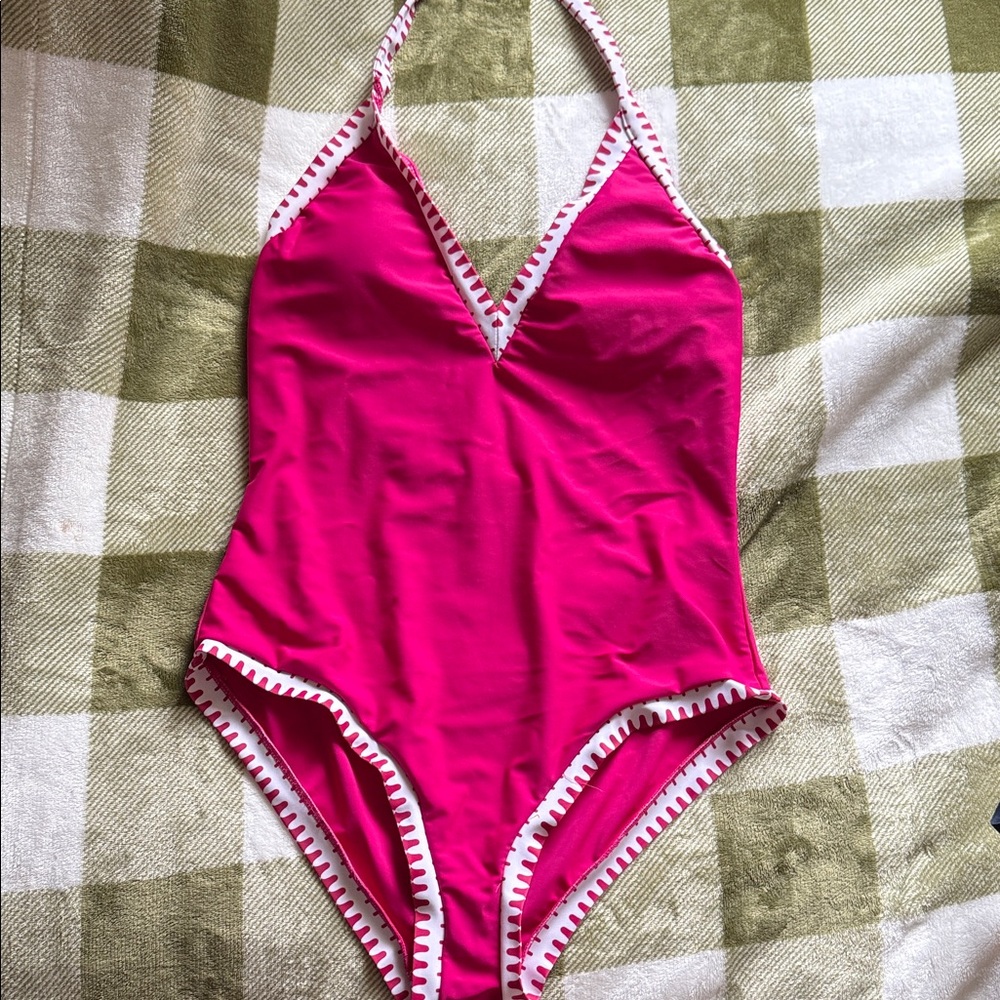 Pink Halter One-Piece Swimsuit